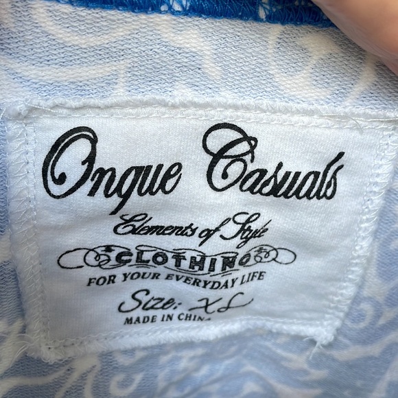 Onque Casuals blue and white button up cardigan XL - Picture 4 of 4
